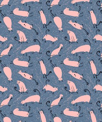 Modern roller blind Pink cats