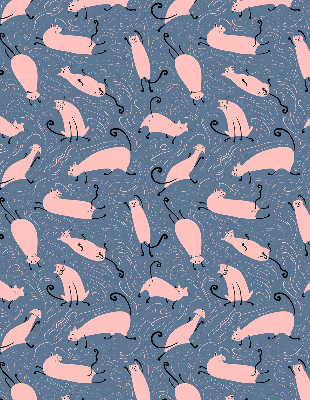 Modern roller blind Pink cats
