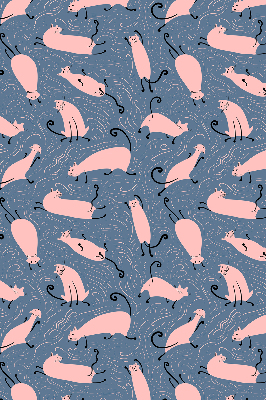 Modern roller blind Pink cats
