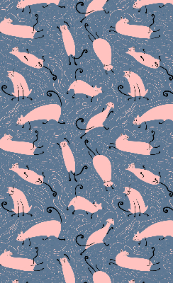 Modern roller blind Pink cats