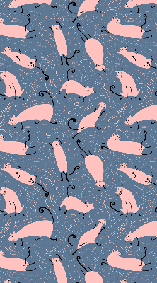 Modern roller blind Pink cats