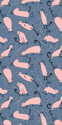 Modern roller blind Pink cats
