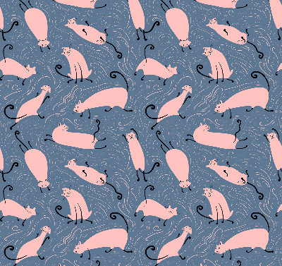 Modern roller blind Pink cats
