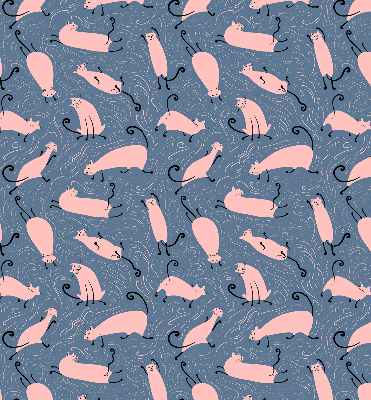 Modern roller blind Pink cats