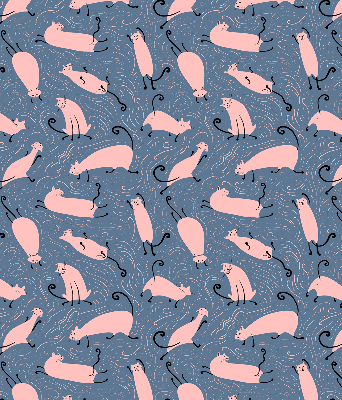 Modern roller blind Pink cats