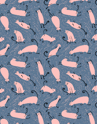 Modern roller blind Pink cats