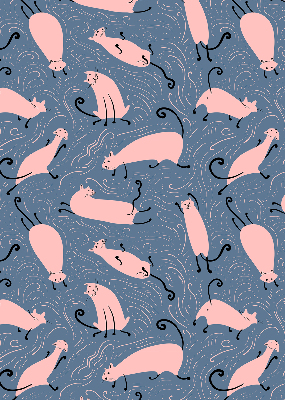 Modern roller blind Pink cats