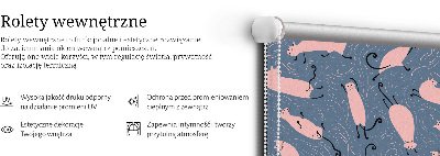Modern roller blind Pink cats