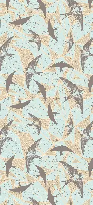 Roller blind for large window swallows pattern