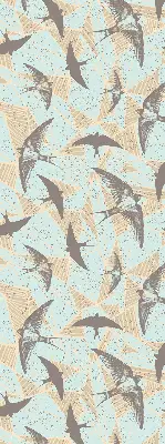 Roller blind for large window swallows pattern