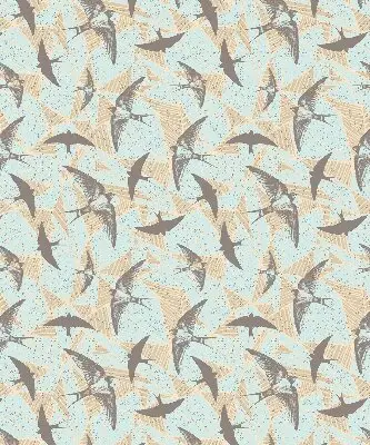 Roller blind for large window swallows pattern
