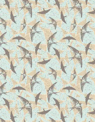 Roller blind for large window swallows pattern