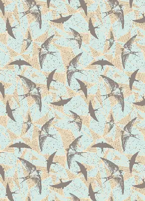 Roller blind for large window swallows pattern