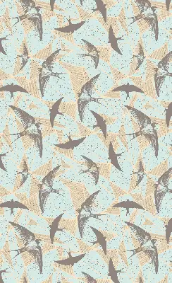 Roller blind for large window swallows pattern