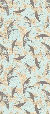 Roller blind for large window swallows pattern