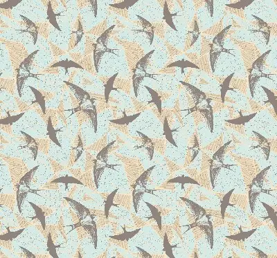 Roller blind for large window swallows pattern