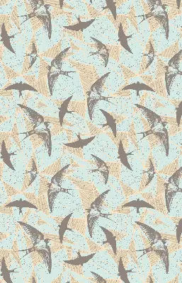 Roller blind for large window swallows pattern
