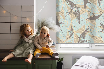 Roller blind for large window Swallows