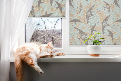 Roller blind for large window Swallows