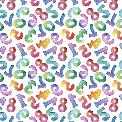Fabric roller blind Colorful numbers