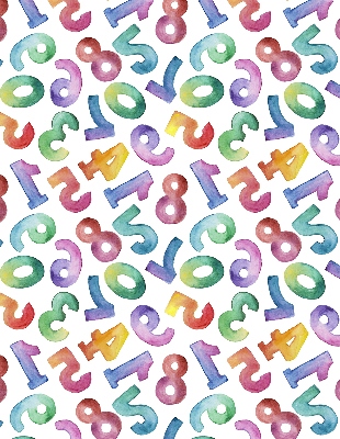 Fabric roller blind Colorful numbers