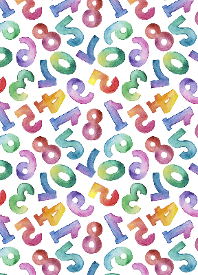 Fabric roller blind Colorful numbers