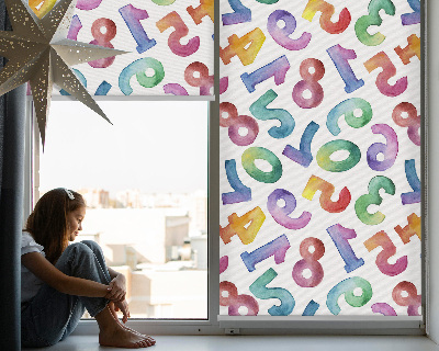 Fabric roller blind Colorful numbers