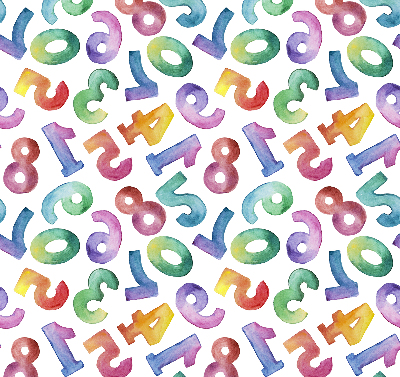 Fabric roller blind Colorful numbers
