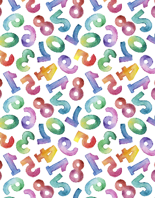 Fabric roller blind Colorful numbers
