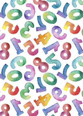 Fabric roller blind Colorful numbers