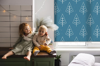 Modern roller blind Trees in the rain