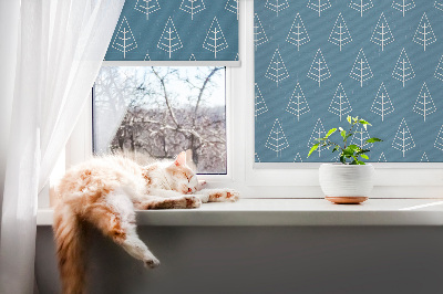 Modern roller blind trees in the rain print