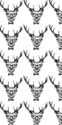 Roller blind for large window reindeer with glasses print