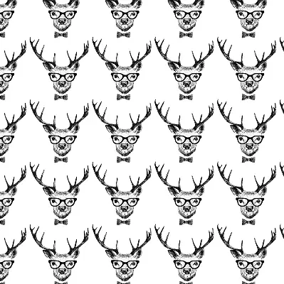 Roller blind for large window reindeer with glasses print