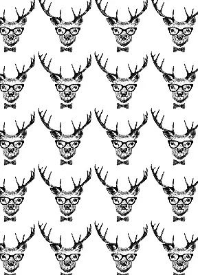 Roller blind for large window reindeer with glasses print