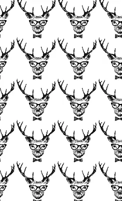 Roller blind for large window reindeer with glasses print