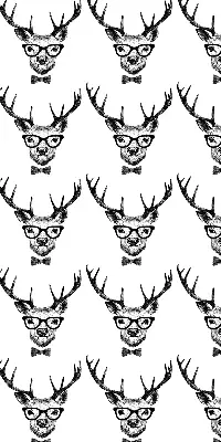 Roller blind for large window reindeer with glasses print