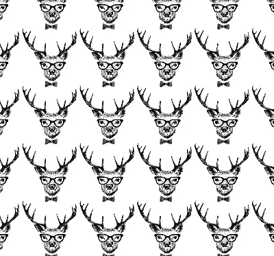 Roller blind for large window reindeer with glasses print