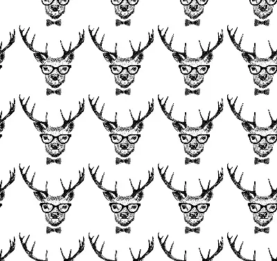 Roller blind for large window reindeer with glasses print