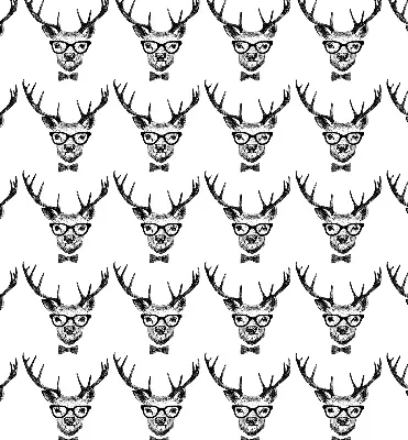 Roller blind for large window reindeer with glasses print