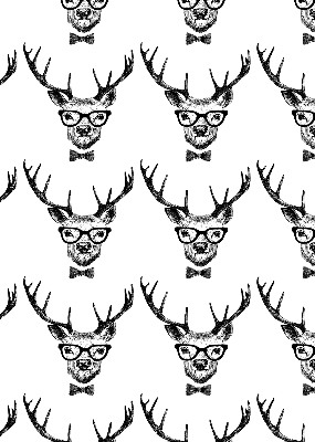 Roller blind for large window Reindeer with glasses