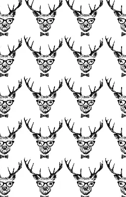 Roller blind for large window reindeer with glasses print