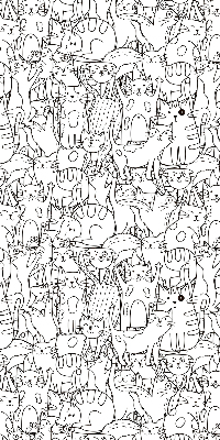 Fabric roller blind Drawn cats