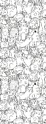 Fabric roller blind Drawn cats