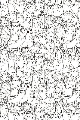 Fabric roller blind Drawn cats