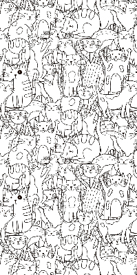 Fabric roller blind Drawn cats