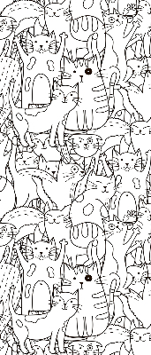 Fabric roller blind Drawn cats