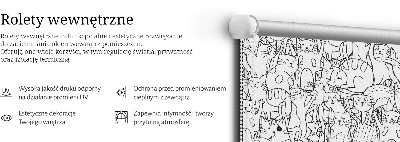 Fabric roller blind Drawn cats