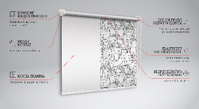 Fabric roller blind Drawn cats
