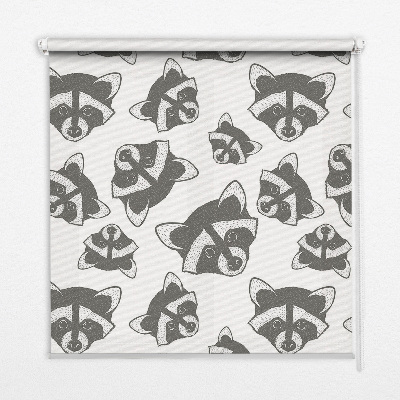 Modern roller blind Drawn raccoons